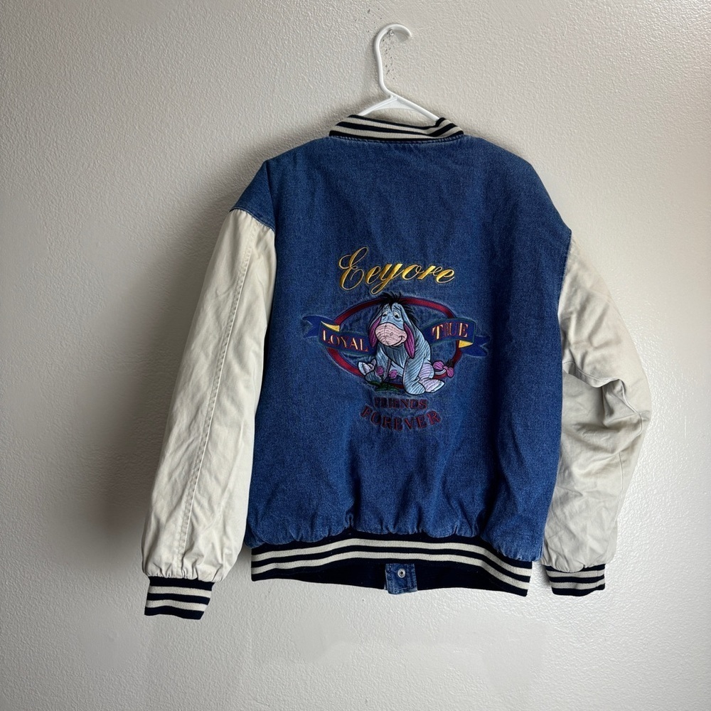 Disneyland Eeyore Loyal True Friends Forever Denim Varisty Jacket Size Medium
